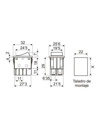 INTERRUPTOR 3 POSICIONES ON-OFF-ON