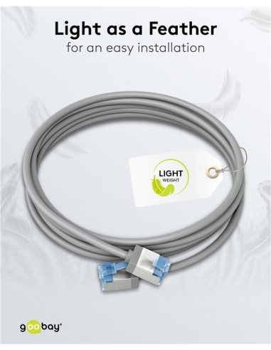 Cable gris RJ45 S/FTP sin enganches 6A - 0,15 m