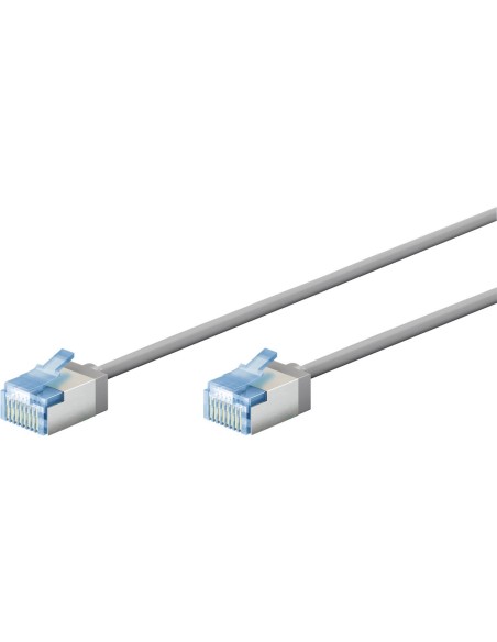 Cable gris RJ45 S/FTP sin enganches 6A - 0,15 m