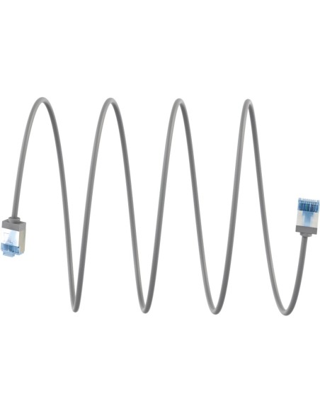 Cable gris RJ45 S/FTP sin enganches 6A - 0,15 m