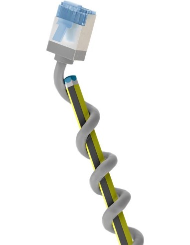 Cable gris RJ45 S/FTP sin enganches 6A - 0,15 m