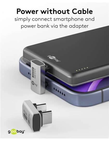 Adaptador USB-C paralelo 180º Macho/Macho