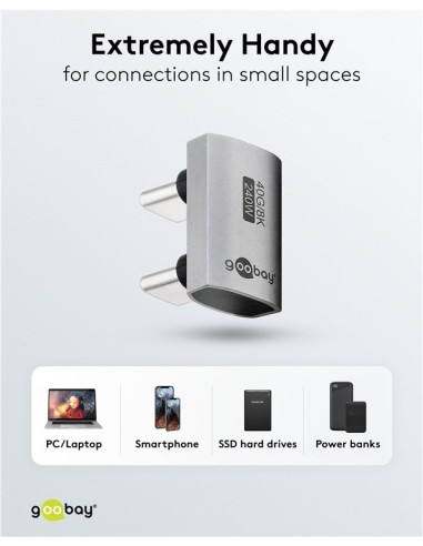 Adaptador USB-C paralelo 180º Macho/Macho