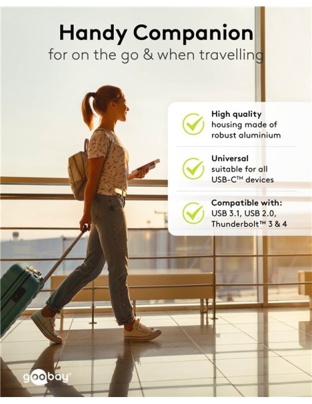 Adaptador USB-C paralelo 180º Macho/Macho