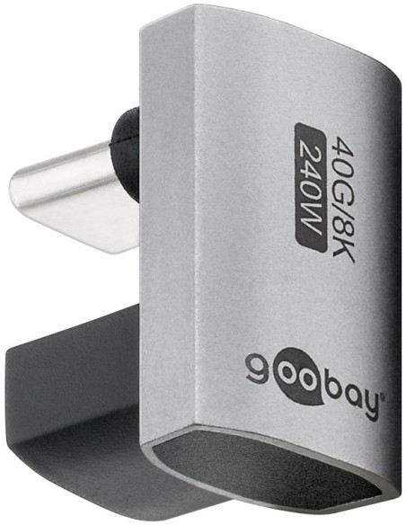 Adaptador USB-C paralelo 180º Macho/Hembra