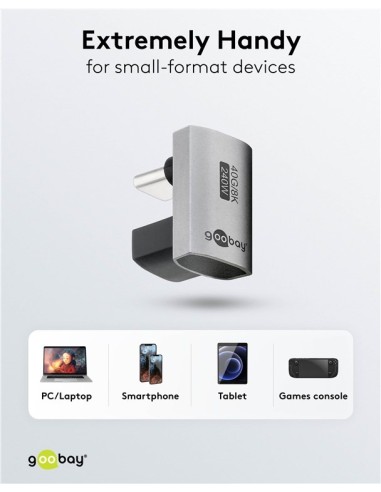 Adaptador USB-C paralelo 180º Macho/Hembra