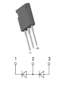 DOBLE DIODO 2x28A 1600V TO247 2