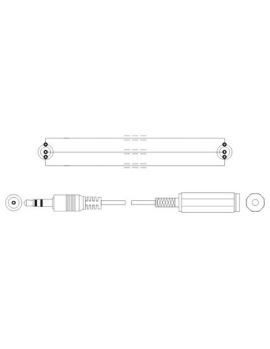 Cable de audio Jack 3.5 stereo macho/hembra 3 metros
