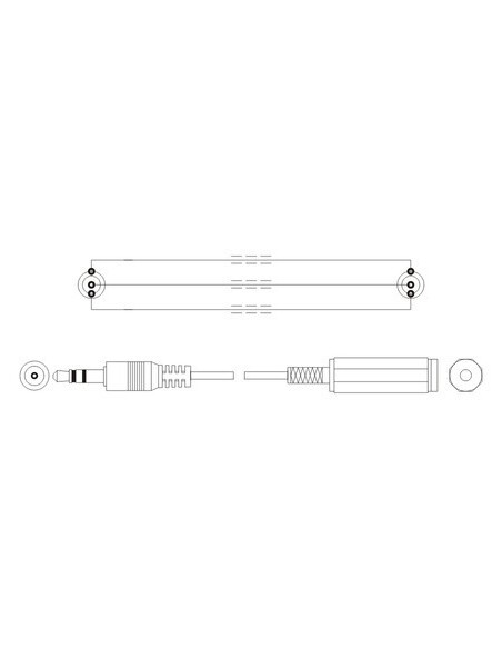 Cable de audio Jack 3.5 stereo macho/hembra 3 metros