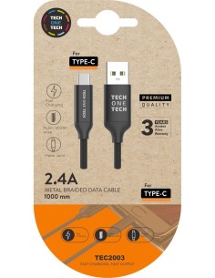 CABLE USB-A a USB-C 1 metro 2.4 A