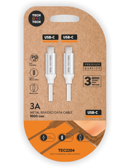 CABLE USB-C a USB-C 1m 3A