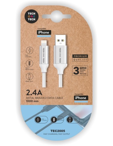 Cable USB-A a LIGHTNING 1m 2.4A