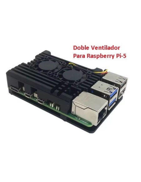 MODULO REFRIGERACION RASPBERRY PI-5 DOBLE VENTILADOR