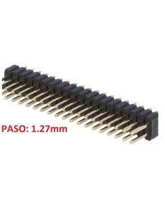 TIRA 2x20 PINS MACHO MINIATURA PASO 1.27mm