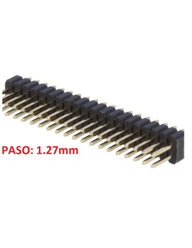 TIRA 2x20 PINS MACHO MINIATURA PASO 1.27mm