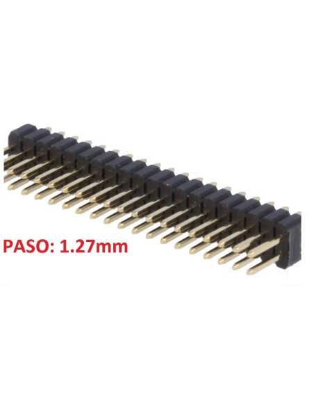 TIRA 2x20 PINS MACHO MINIATURA PASO 1.27mm
