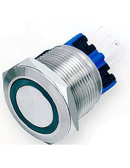PULSADOR ANTIVANDALICO M22 OFF-(ON) 2xSPST LED 12V BLANCO
