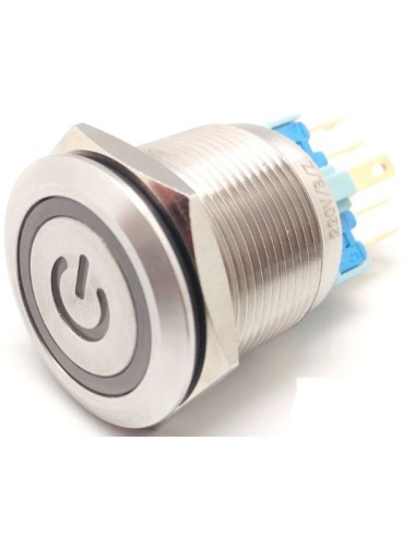 INTERRUPTOR ANTIVANDALICO OFF-ON 2xSPST LED 12V Azul