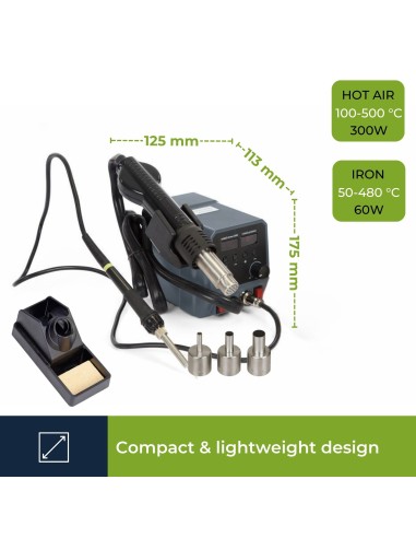 ESTACION AIRE CALIENTE & SOLDADOR PARA SMD  2 EN 1