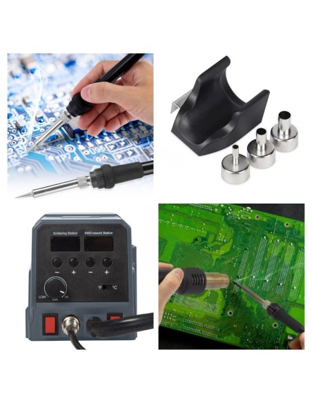 ESTACION AIRE CALIENTE & SOLDADOR PARA SMD  2 EN 1