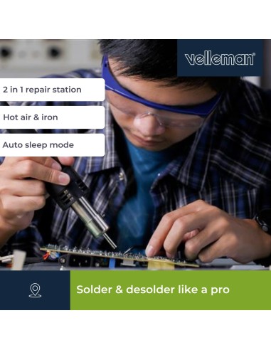 ESTACION AIRE CALIENTE & SOLDADOR PARA SMD  2 EN 1