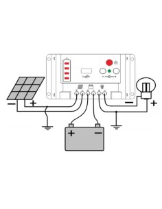 REGULADOR CARGA SOLAR 12V 24V 30A CON INDICADOR DE CARGA 2