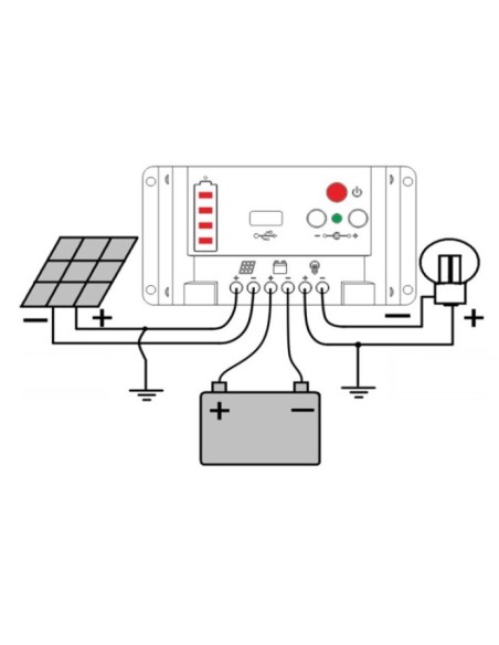 REGULADOR CARGA SOLAR 12V 24V 30A CON INDICADOR DE CARGA
