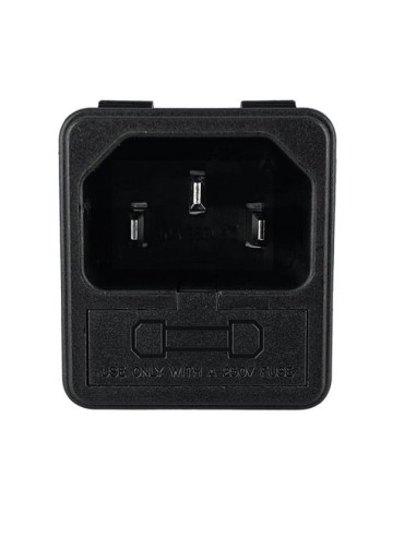 BASE MACHO C14 CON PORTAFUSIBLES FASTON DE 4.8mm