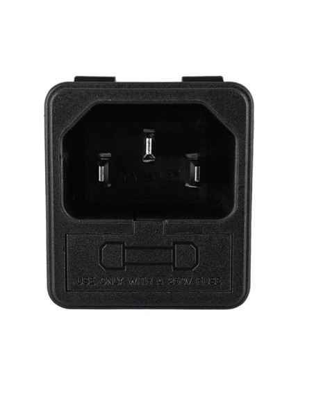 BASE MACHO C14 CON PORTAFUSIBLES FASTON DE 4.8mm