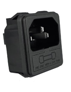 BASE MACHO C14 CON PORTAFUSIBLES FASTON DE 4.8mm