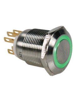 PULSADOR ANTIVANDALICO INOX VERDE 1A/1C