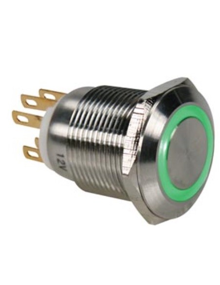 PULSADOR ANTIVANDALICO INOX VERDE 1A/1C