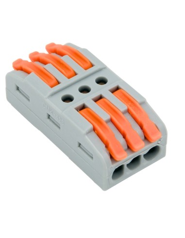 CONECTOR ELÉCTRICO RÁPIDO 3 VIAS EN LINEA A PALANCA