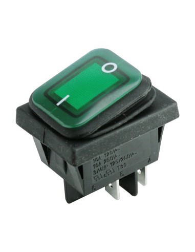 INTERRUPTOR LUMINOSO VERDE ESTANCO