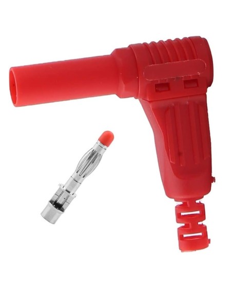 BANANA ROJA 4mm ACODADA 32A CATII 1000V PARA SOLDAR