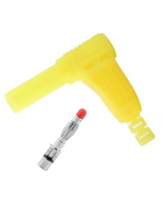 BANANA AMARILLA 4mm ACODADA 32A CATII 1000V PARA SOLDAR