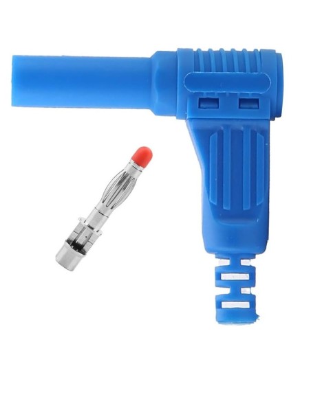 BANANA AZUL 4mm ACODADA 32A CATII 1000V PARA SOLDAR