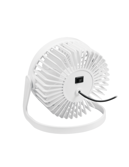 Ventilador de escritorio USB, 12,7 cm, 30 dB, blanco