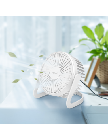 Ventilador de escritorio USB, 15,24 cm, 40 dB, blanco