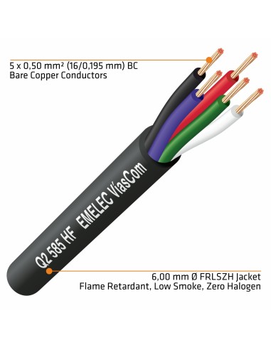 CABLE MANGUERA 5X0.5mm² FRLSZH LEDS RGB+W 12-24V