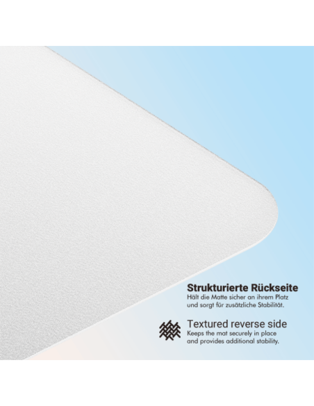 Alfombrilla protectora de suelo, 120x90x0,2 cm, resistente al agua, superficie brillante, transparente.