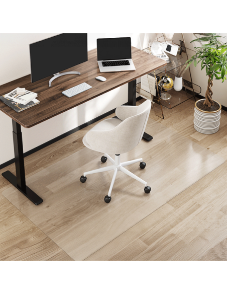 Alfombrilla protectora de suelo, 117x200x0,2 cm, resistente al agua, superficie brillante, transparente.