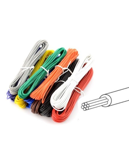 JUEGO DE 10 CABLES FLEXIBLES 0.2mm² 30V 4A