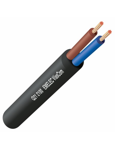 CABLE DE 2x1mm² NEGRO FLEXIBLE H05VV-F 300/500V