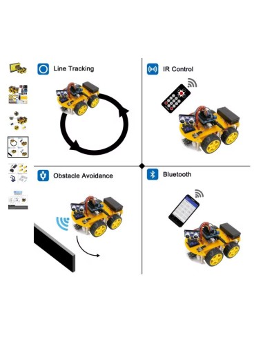 COCHE ROBOT 4WD SMART BLUETOOTH ARDUINO