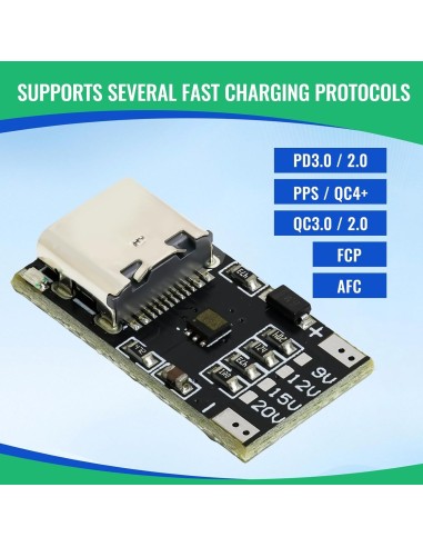 MODULO CARGA RAPIDA USB-C CON TRIGGER 9V÷20V