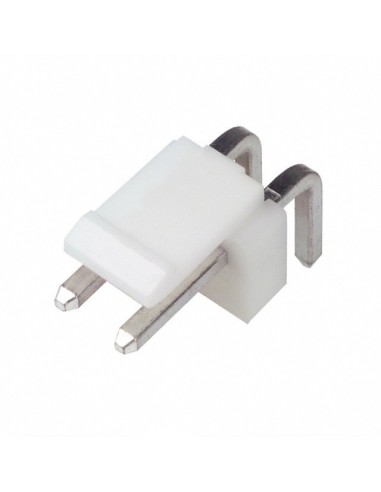 Conector JST macho acodado para PCB 2 vías paso 3.96mm