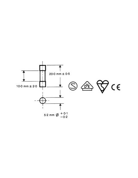 JUEGO DE FUSIBLES LENTOS - 100 uds. - 5 x 20 mm