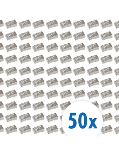 Bolsa 50 conectores RJ45 CAT6 STP Pasante