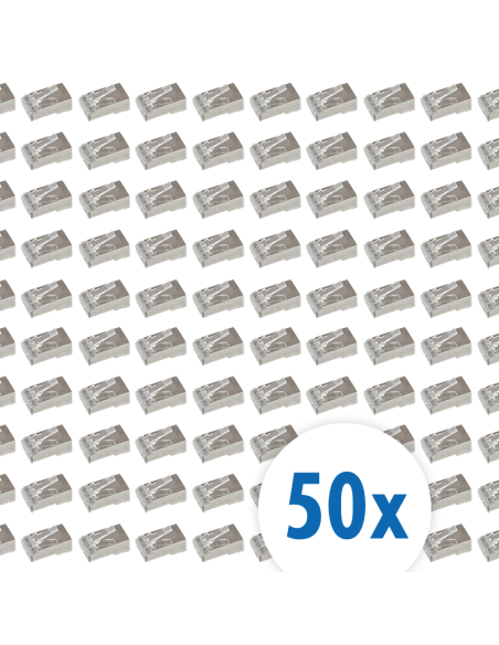 Bolsa 50 conectores RJ45 CAT6 STP Pasante